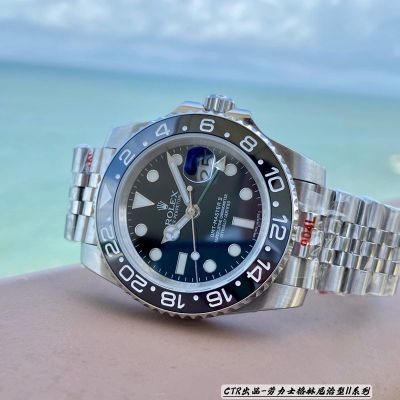 CTR Factory ROLEX GMT-Master II 904L Steel Black replica automatic watches